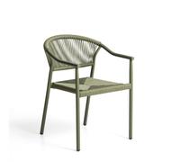 Chaise d'extérieur empilable Livadia en aluminium vert