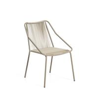 Chaise d'extérieur empilable Zivia en corde écrue et acier galvanisé