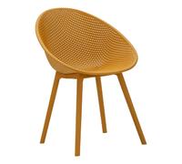 Chaise d'extérieur en polypropylène moutarde, 59 x 59 x 83 cm