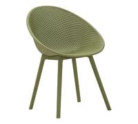 Lot De 2 Chaises Ibiza Vertes En Polypropylène 59X59X83 Cm - Assise Tissée Pour Mobilier Contemporain - Série 940
