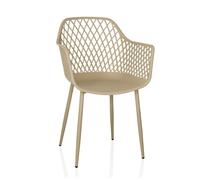 Chaise d'extérieur - hjh LIVING - BEGIO L - Beige - Plastique