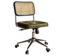 Chaise d'ordinateur ergonomique avec roulettes, chaise de bureau réglable en hauteur avec mode balançoire pour bureau à domicile, petit espace, sans accoudoirs