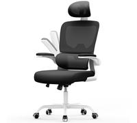 Chaise d'ordinateur pivotante avec fonction de basculement pour le bureau à domicile-Blanc