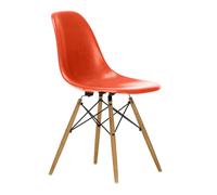 Chaise Eames Fiberglass DSW structure frêne ash base honey coloured/black steel