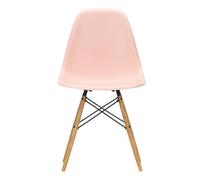 Chaise Eames Plastic DSW RE structure frêne honey coloured ash base/ black steel/ felt gliders black