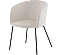 Chaise en Velours Berit 78cm Beige & Noir