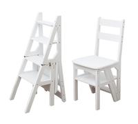 Chaise échelle pliable convertible pour bibliothèque, tabouret d'escalade à 4 marches, support de présentation pliable et support de fleurs pour la maison