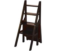 Chaise échelle pliable, design en bois robuste, se transforme en marchepied | Chaise escabeau pliante polyvalente avec design en bois massif pour un rangement facile à la maison et au bureau