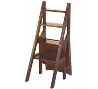 Chaise échelle pliable, design en bois robuste, se transforme en marchepied | Chaise escabeau pliante polyvalente avec design en bois massif pour un rangement facile à la maison et au bureau