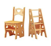 Chaise échelle pliable en bois léger et marchepied portable, étagère multifonction à 4 marches pour la maison et le bureau