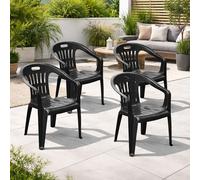 chaise empilable 4 places Chaise de jardin MOJAWO anthracite plastique