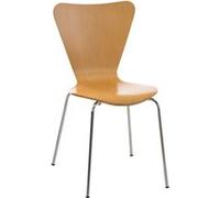 CLP Chaise Empilable Calisto en Bois - Assise Ergonomique - Chaise de Salle d'Attente en Bois Chaise, Hauteur Assise 45 cm -Couleurs au Choix:, Couleur:Nature