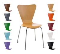 CLP Chaise Empilable Calisto en Bois - Assise Ergonomique - Chaise de Salle d'Attente en Bois Chaise, Hauteur Assise 45 cm -Couleurs au Choix:, Couleur:Nature