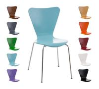 Chaise empilable - CLP - CALISTO - assise ergonomique en bois - structure métal chromé - couleurs au choix