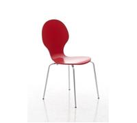 Chaise de conference diego H. 86 cm empilable non pliable interieur en bois rouge Rouge G