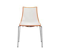 Chaise Empilable Scab Zebra Bicolour 2272 211 Blanc - orange
