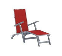 Chaise en acacia non pliable exterieur rouge