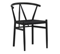Chaise en Assise Tressée Alfons 72cm Noir