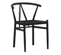 Chaise en Assise Tressée Alfons 72cm Noir