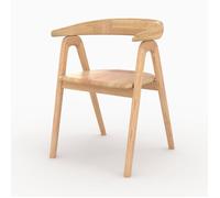 Chaise en bois d'hévéa clair avec accoudoirs - Hawa - Maison Pavane