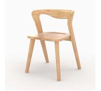 Chaise en bois d'hévéa clair, dossier courbé - Vega - Maison Pavane