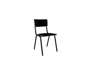 Chaise en bois noir, empilable, uni, pour salle à manger, style rétro - Zuiver, Back to school - 43x49x83 cm