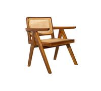 Chaise en bois teck massif et cannage rotin jannie