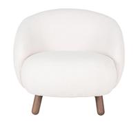 Chaise en faux cuir d'agneau avec pieds aspect noyer House Nordic Savona Lounge Blanc 80x76x68 cm