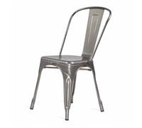 Kosmi Chaise en métal Brut Aspect galvanisé - Style Industriel