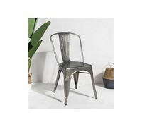 Kosmi Chaise en métal Brut Aspect galvanisé - Style Industriel