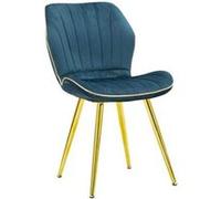 Mauro Ferretti – Chaise Space – métal doré et tissu – Lot de 2 bleu et doré