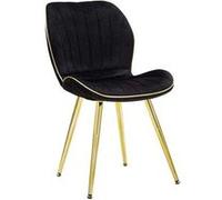 Mauro Ferretti Lot de 2 chaises Space – métal doré et tissu – Noir/Doré