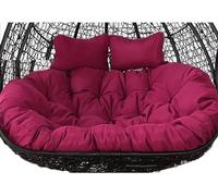 Chaise en rotin à double suspension avec appuie-têtes pour extérieur, terrasse, jardin, balançoire, table assise confortable, utilisation en intérieur et en extérieur