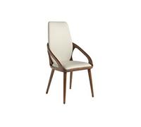 Chaise en simili cuir crème 4066C, 52 x 62 x 100