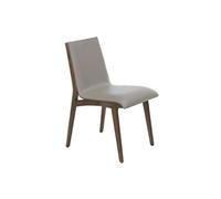 Angel Cerda - Chaise de Salle à Manger Rembourrée en Similicuir Vison | Chaises de Salle à Manger Modernes, Design Minimaliste | 46 x 59 x 82 cm, Pieds en Bois Massif de Frêne | Confortable