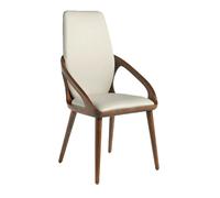 Chaise en similicuir crème