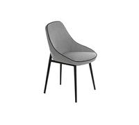 Angel Cerda - Chaise de Salle à Manger Rembourrée en Tissu Gris | Chaises de Salle à Manger Modernes, Design Minimaliste et Élégant | 52 x 56 x 80 cm, Pieds en Acier Noir | Confortable