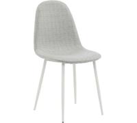 Chaise en tissu avec pieds en acier Polar Gris clair et blanc.