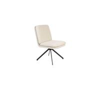 Chaise en tissu bou lanc, pivotante, base noire, dossier ergonomique - Zuiver, Tyler - 64x48x85 cm