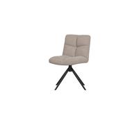 Chaise en tissu bouclé polyester beige, pivotante, piètement métal, assise rembourrée - Woood, Vinny - 48x45x80 cm