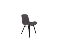 Chaise en tissu gris anthracite, dossier incurvé, pieds hêtre laqué noir - White Label, Lester - 55x50x81 cm