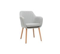 Chaise scandinave en tissu gris clair et bois clair ALEYNA