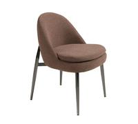 Chaise en tissu marron foncé