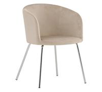 Chaise en Velours Berit 78cm Beige & Argent