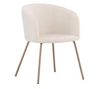 Chaise en Velours Berit 78cm Crème & Naturel