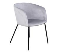 Chaise en Velours "Berit" 78cm Gris & Noir
