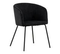Chaise en Velours Côtelé "Berit" 78cm Noir