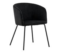 Chaise en Velours Côtelé Berit 78cm Noir