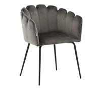 Chaise à dîner Limhamn velours noir/gris
