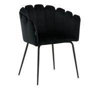 Chaise en Velours Limhamn 76cm Noir